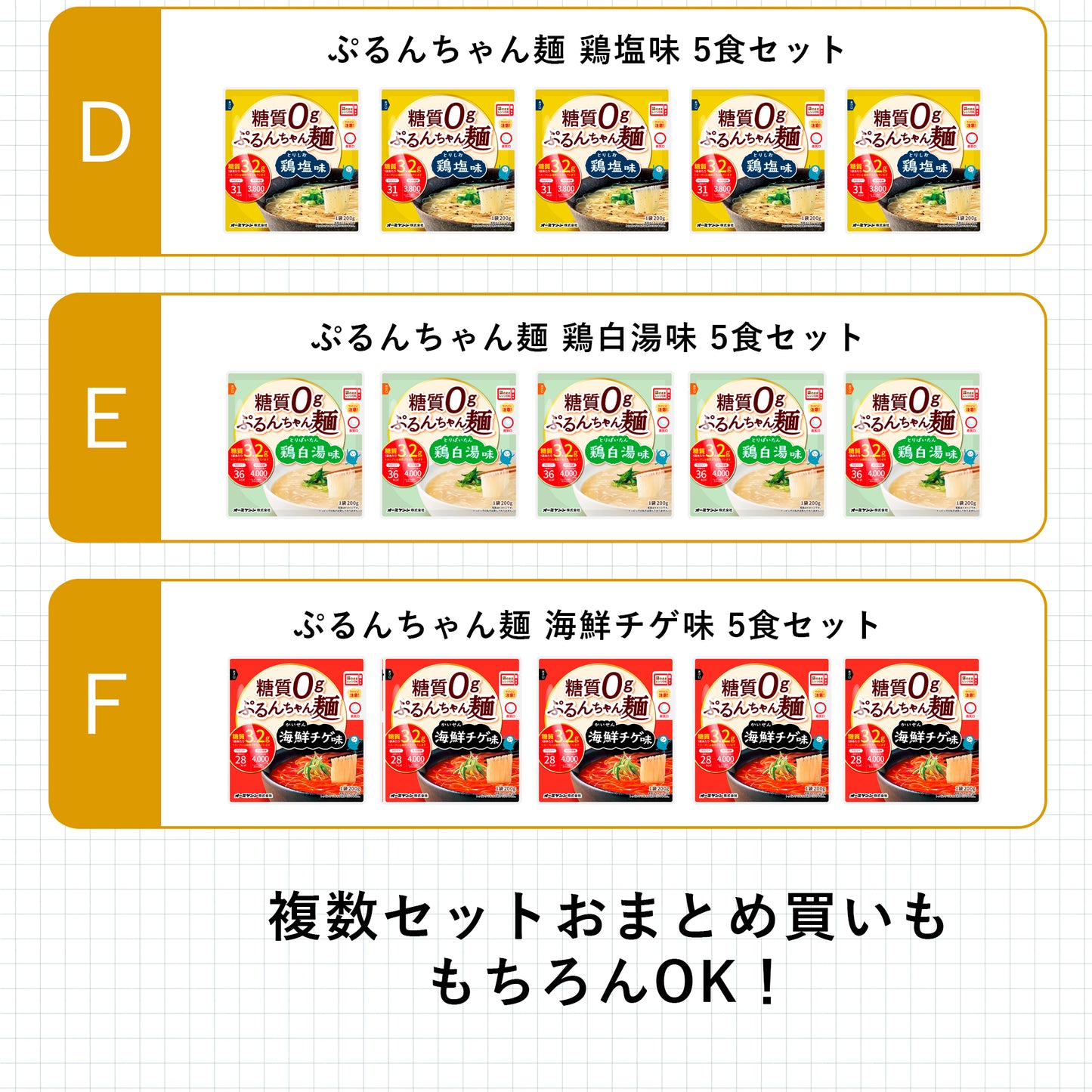 オーミケンシ ぷるんちゃんシリーズ 5食セット